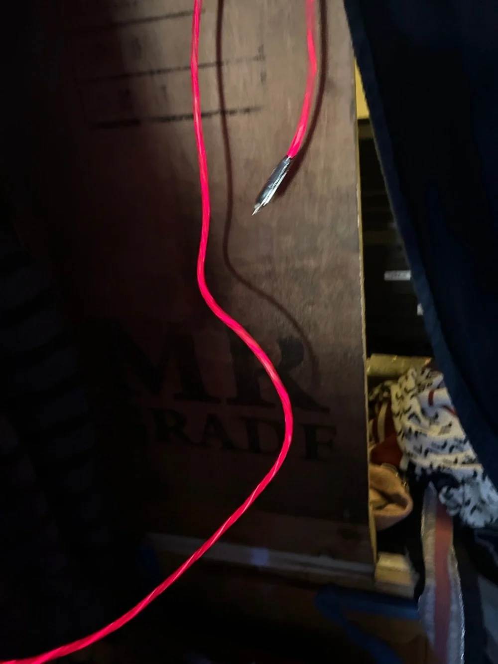 Multi-Connector LED Charging Cable in Red - 3M, USB-C/Micro/USB-A